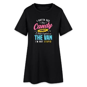 Candy First : Le Van Stupid, graphique sarcastique drôle et drôle - Robe T-shirt Femme - noir - Devant