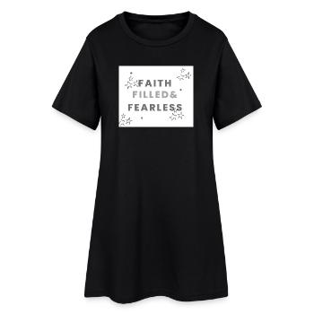 Pleine de foi et intrépide - Robe T-shirt Femme - noir - Devant