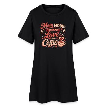 Mom Mode Kaffeeliebe - Frauen T-Shirt-Kleid - Schwarz - Vorne