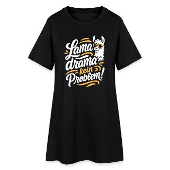 Kein Panik Lama Spruch Lustig Design - Frauen T-Shirt-Kleid - Schwarz - Vorne