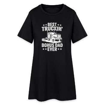 Meilleur bonus de camionnage Papa de tous les temps Chauffeur de camion Routier - Robe T-shirt Femme - noir - Devant