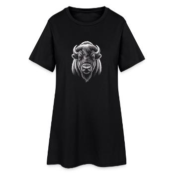 Illustration de la tête de buffle - Robe T-shirt Femme - noir - Devant
