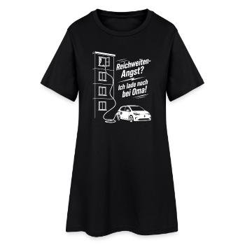 Reichweiten Angst, E Auto, Oma - Frauen T-Shirt-Kleid - Schwarz - Vorne