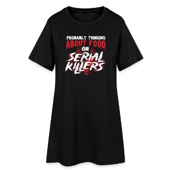 Nourriture ou tueurs en série : true crime drôle - Robe T-shirt Femme - noir - Devant