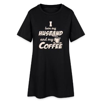 Love Husband and Coffee Quote Beige - Robe T-shirt Femme - noir - Devant
