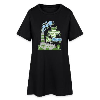 Wir Produzieren Nur Bio Abgase. - Frauen T-Shirt-Kleid - Schwarz - Vorne