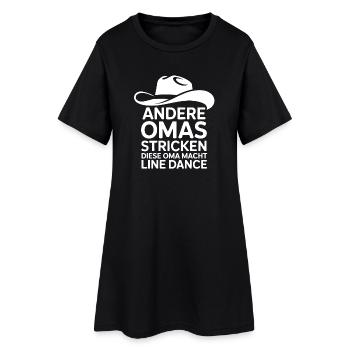 Tanzende Oma - Frauen T-Shirt-Kleid - Schwarz - Vorne