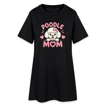 Cœurs de Maman Caniche - Robe T-shirt Femme - noir - Devant