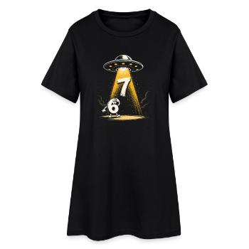Mème de la lumière OVNI sur le numéro 6 7 - Robe T-shirt Femme - noir - Devant