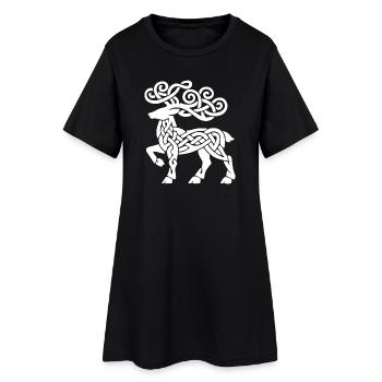 Cerf à nœuds celtiques - Robe T-shirt Femme - noir - Devant