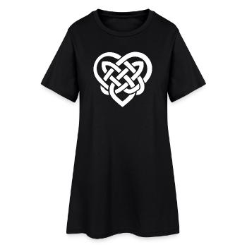 Emblème du cœur du nœud celtique - Robe T-shirt Femme - noir - Devant
