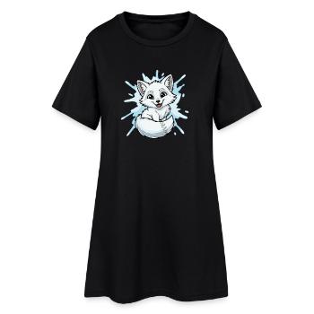 Wasser-Splash Fuchscharakter - Frauen T-Shirt-Kleid - Schwarz - Vorne