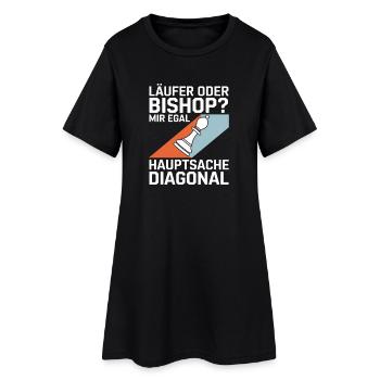 Läufer oder Bishop? Diagonal-Humor - Frauen T-Shirt-Kleid - Schwarz - Vorne