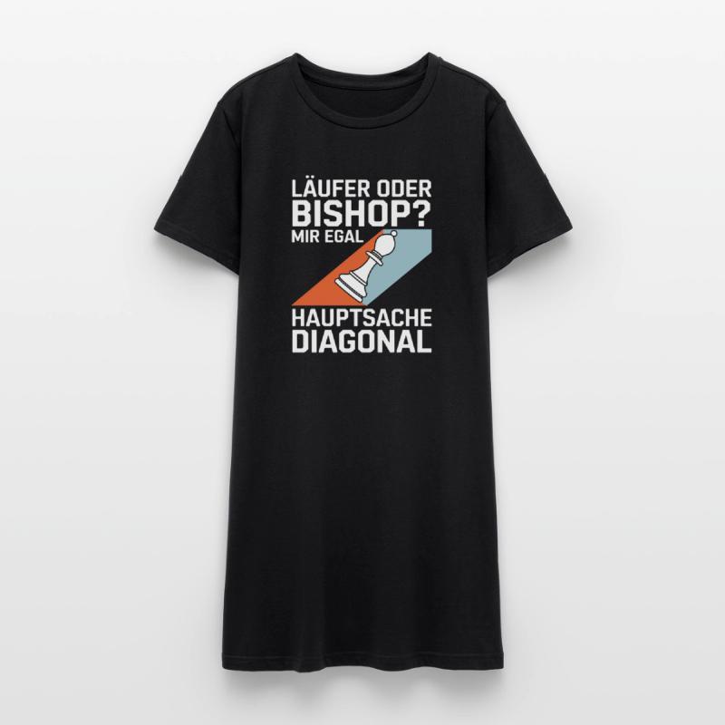 Läufer oder Bishop? Diagonal-Humor Frauen T-Shirt-Kleid