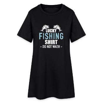 Chemise de pêche porte-bonheur à ne pas laver - Robe T-shirt Femme - noir - Devant