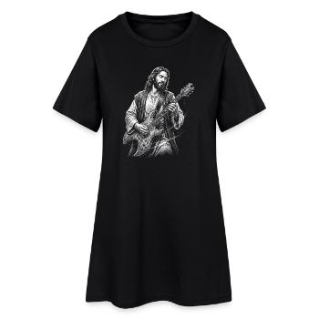 Jesus Christ spielt Gitarre - Frauen T-Shirt-Kleid - Schwarz - Vorne