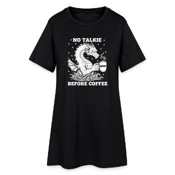 Pas de conversation avant Dragon Amoureux du Café - Robe T-shirt Femme - noir - Devant