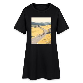 Quiet Breakaway — Radfahrer-Erinnerung - Frauen T-Shirt-Kleid - Schwarz - Vorne