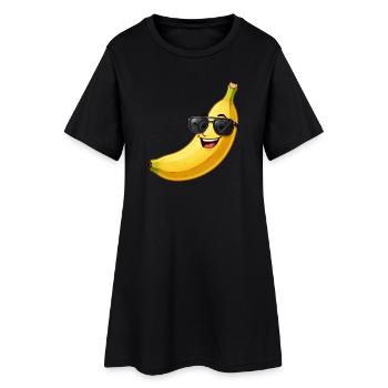 Banane mit Sonnenbrille Sommer Urlaub Geschenk - Frauen T-Shirt-Kleid - Schwarz - Vorne