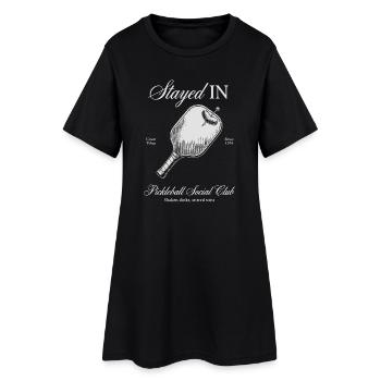  Funny Was That Out? Retro Pickleball Paddle - Frauen T-Shirt-Kleid - Schwarz - Vorne