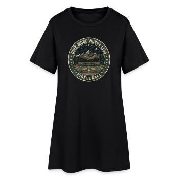  Funny Was That Out? Retro Pickleball Paddle - Frauen T-Shirt-Kleid - Schwarz - Vorne
