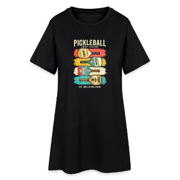  Funny Was That Out? Retro Pickleball Paddle - Frauen T-Shirt-Kleid - Schwarz - Vorne