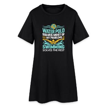 Le water-polo résout la plupart de mes problèmes - Robe T-shirt Femme - noir - Devant