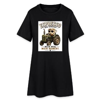 Espresso Treibstoff auf dem Traktor - Frauen T-Shirt-Kleid - Schwarz - Vorne