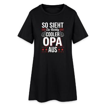 So Sieht Ein Richtig Cooler Opa Aus Spruch Großvat - Frauen T-Shirt-Kleid - Schwarz - Vorne