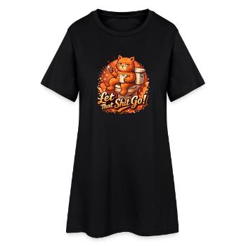 Laisse tomber cette merde chat sur les toilettes Katzenfreund Katze - Robe T-shirt Femme - noir - Devant