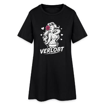 Verlobt Shirt Bride To Be JGA Bachelorette - Frauen T-Shirt-Kleid - Schwarz - Vorne