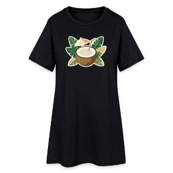 Coconut Island Kühlbox - Frauen T-Shirt-Kleid - Schwarz - Vorne