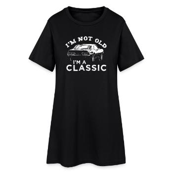 Nicht alt, ich bin ein Oldtimer - Frauen T-Shirt-Kleid - Schwarz - Vorne