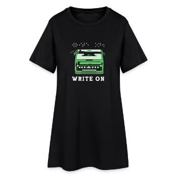 Blindenschrift Braille Blind - Frauen T-Shirt-Kleid - Schwarz - Vorne