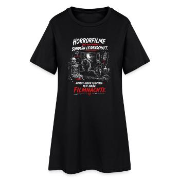 Horror Filme Meine Filmabende Spruch - Frauen T-Shirt-Kleid - Schwarz - Vorne