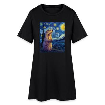 Marmotte - Robe T-shirt Femme - noir - Devant