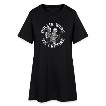 Technique du squelette Électricien du fil Tirant le fil - Robe T-shirt Femme - noir - Devant