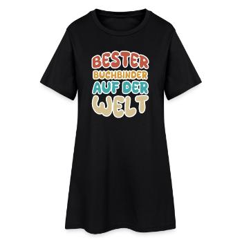 Buchbinder als Beruf - Frauen T-Shirt-Kleid - Schwarz - Vorne