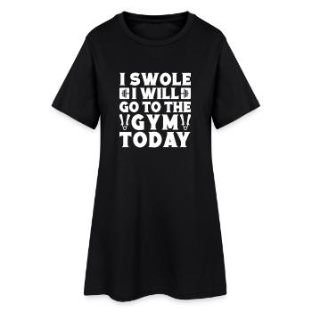 Powerlifting Bodybuilder Swole I Will Go To Gym - Frauen T-Shirt-Kleid - Schwarz - Vorne