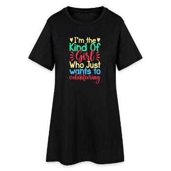 Fille d’appréciation du bénévolat veut juste du bénévolat - Robe T-shirt Femme - noir - Devant