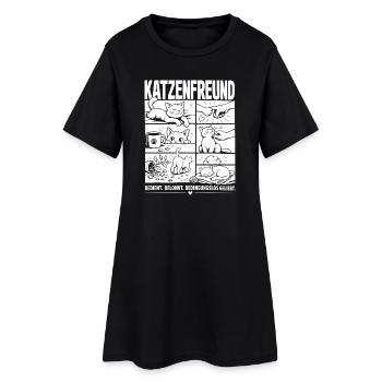 Katzenfreund Liebe Katze Comic - Frauen T-Shirt-Kleid - Schwarz - Vorne