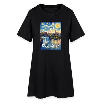 Art de la skyline de Rochester, New York - Robe T-shirt Femme - noir - Devant