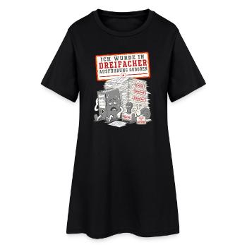 Ich wurde in dreifacher Ausführung geboren - Frauen T-Shirt-Kleid - Schwarz - Vorne