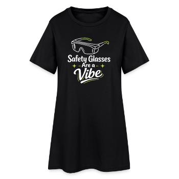 Schutzbrillen-Vibe | Labor Sicherheit - Frauen T-Shirt-Kleid - Schwarz - Vorne