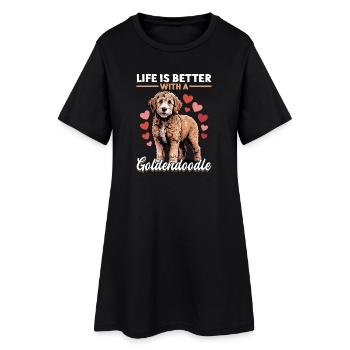 Race de chien Goldendoodle - Robe T-shirt Femme - noir - Devant
