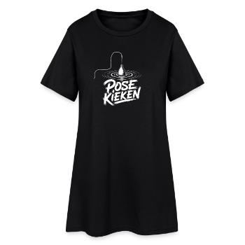 Fischen Pose Humor - Frauen T-Shirt-Kleid - Schwarz - Vorne