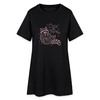 Chemise basse mignonne mais sauvage de raton laveur - Robe T-shirt Femme - noir - Devant