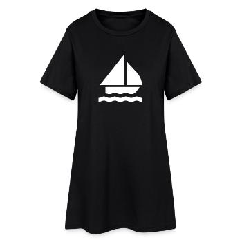 Voile - Robe T-shirt Femme - noir - Devant