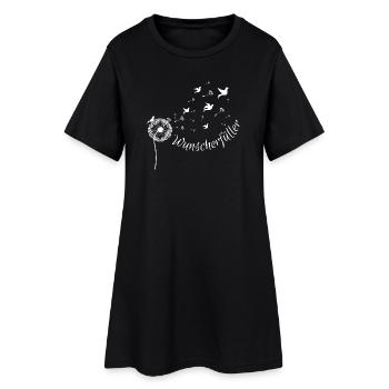 Wunscherfüller - Wortschätze - vergessene Wörter - Frauen T-Shirt-Kleid - Schwarz - Vorne