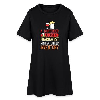 Barkeeper Kellner bartender Barmann - Frauen T-Shirt-Kleid - Schwarz - Vorne